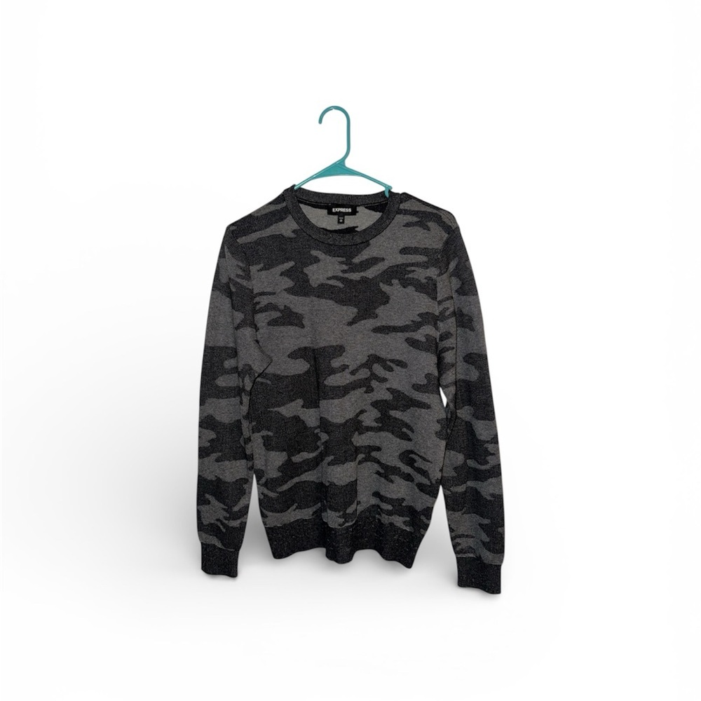 Express Men's Camouflage Sweater - Gray